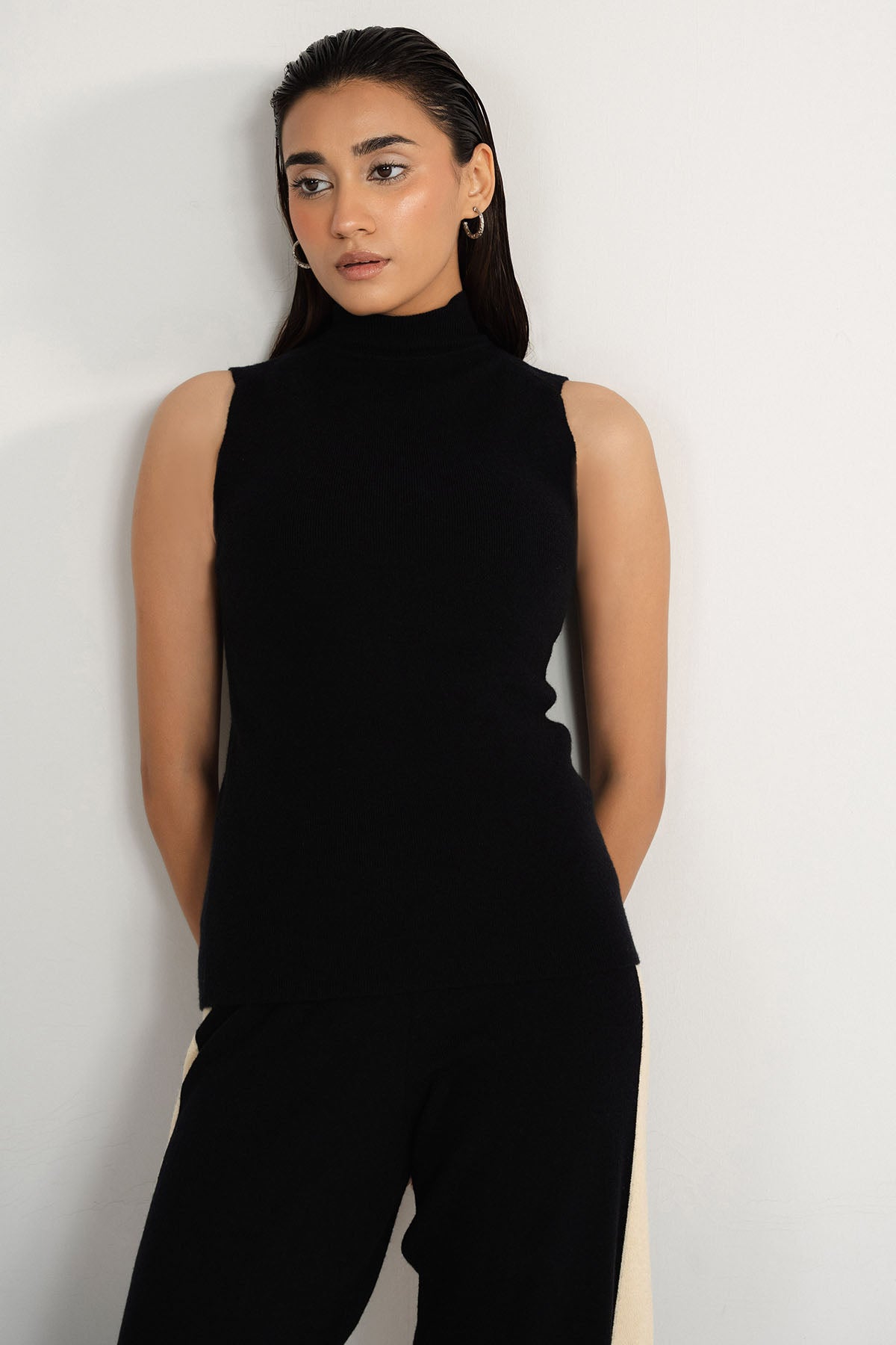 BLACK CO-ORD SET - KNIT WEAR