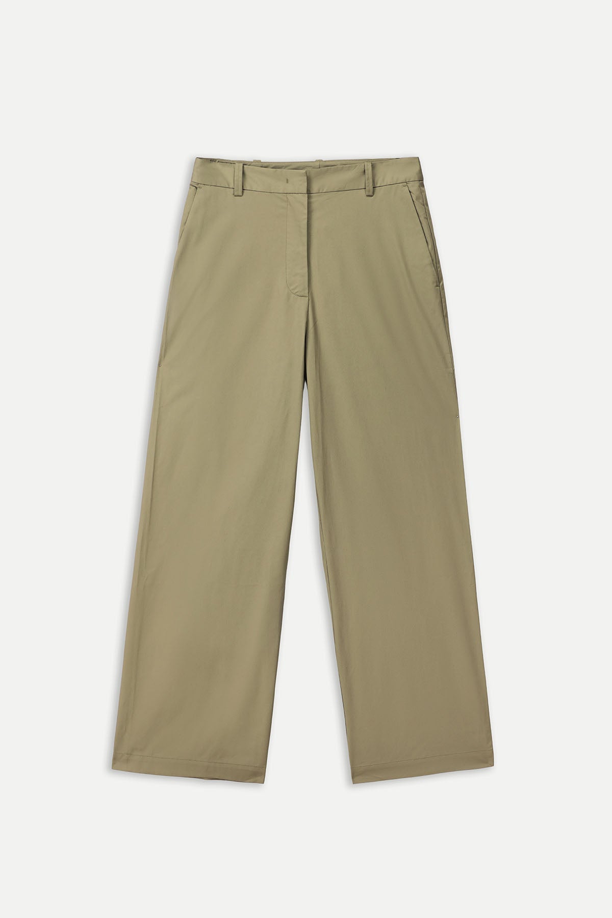 WIDE-LEG TWILL TROUSERS