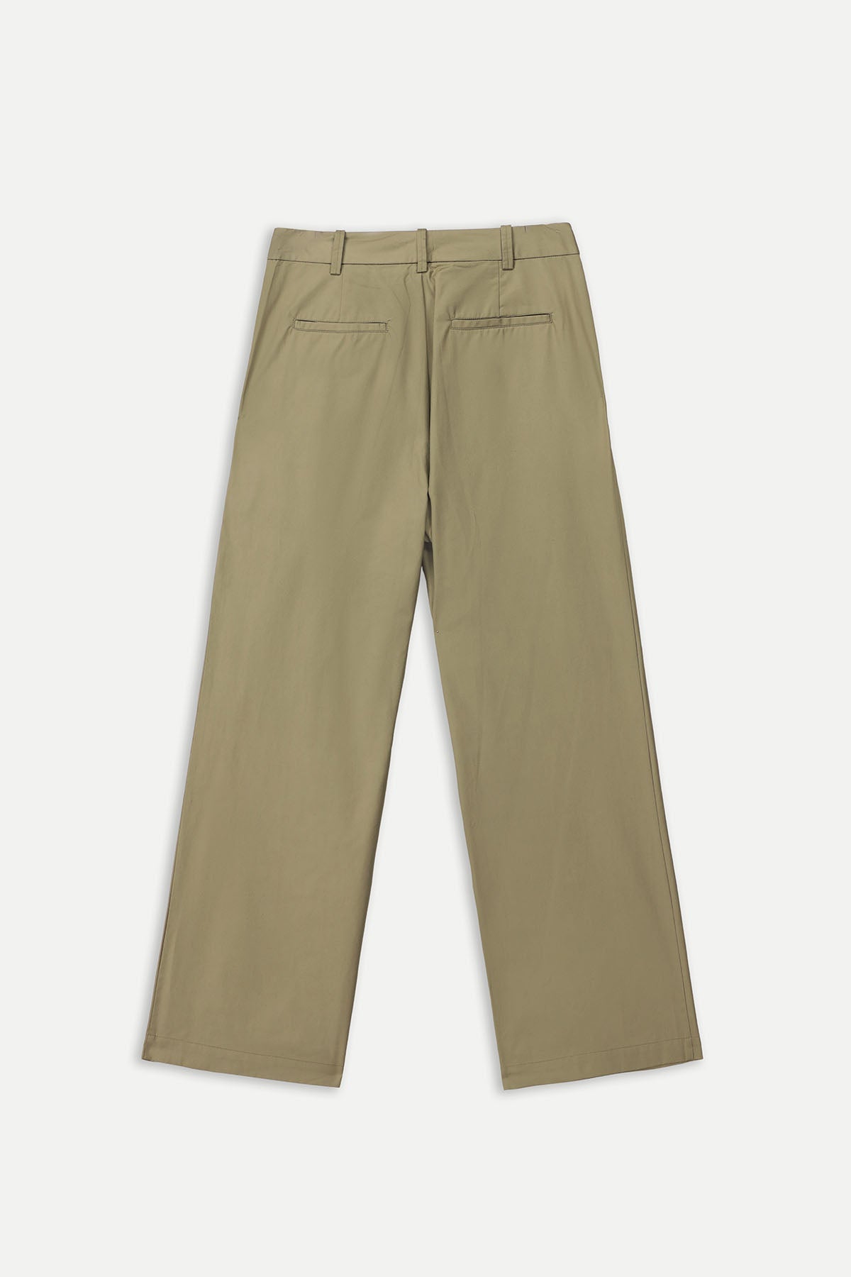 WIDE-LEG TWILL TROUSERS