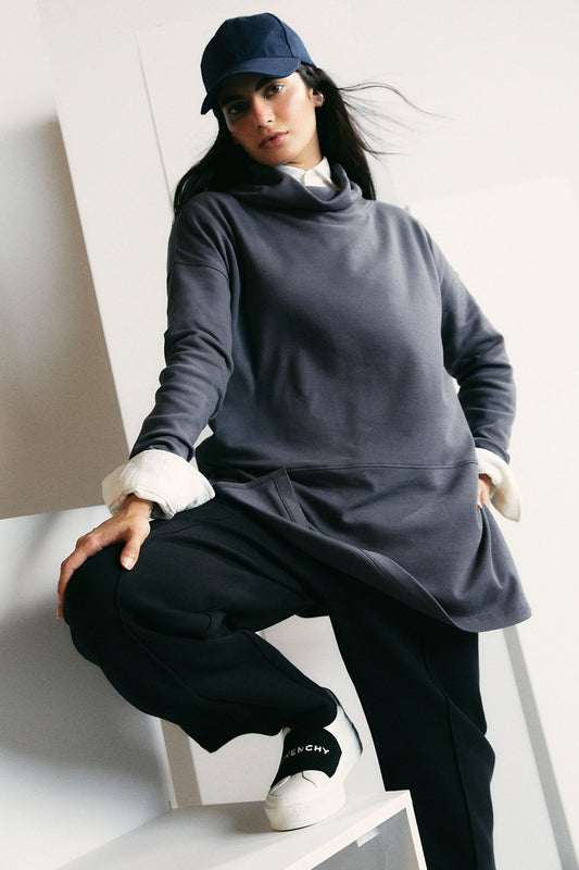 COWL NECK SWEATSHIRT