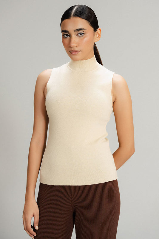 OATMEAL MOCK NECK SWEATER - KNIT WEAR