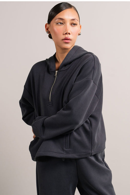 HALF ZIP PULLOVER HOODIE CLOUDLUX