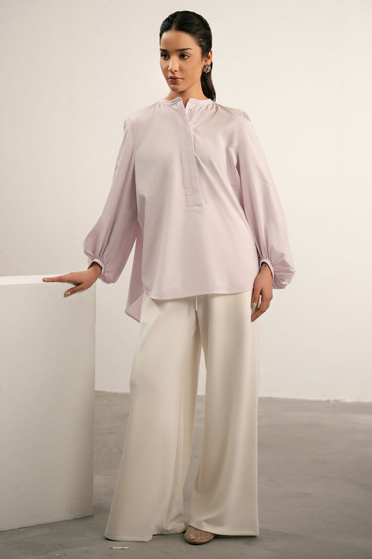 BALLOON SLEEVE POPLIN SHIRT