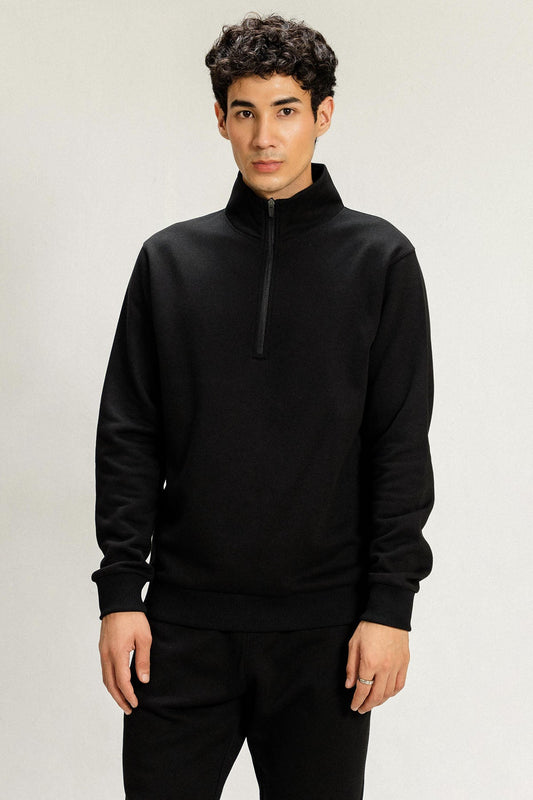 HALF ZIP SWEATSHIRT - PIMA FLEECE
