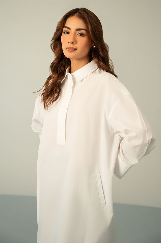 ROUND HEM POPLIN SHIRT