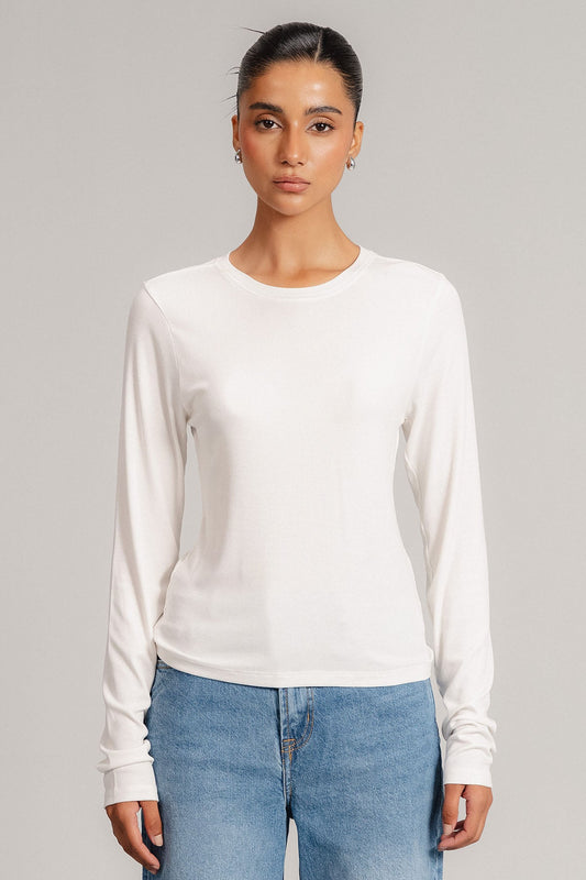 LONG SLEEVE RIBBED T-SHIRT